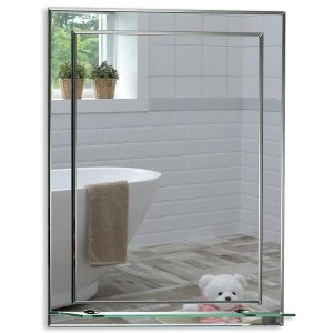 Iowa Rectangular Bathroom Mirror with Shelf Img01